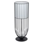 Stalowa industrialna lampa stołowa czarna, Josip, z przełącznik
