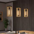 Drewniana lampa wisząca brązowa, Jasmina