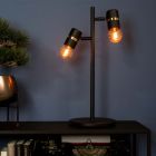 Aluminiowa lampa stołowa czarna, Jelger, z przełącznik