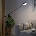 Aluminiowa nowoczesna lampa do czytania stojąca czarna, Thies, 24W, 3000K LED, ściemniana w 3 krokach