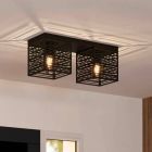 Aluminiowa industrialna lampa sufitowa czarna, Lennaert