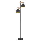Metalowa nowoczesna lampa stojąca czarna, Riemmer, z przełącznik
