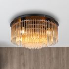 Szklana design lampa sufitowa bursztynowa, Genelva