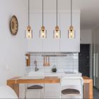 Szklana industrialna lampa wisząca czarna, Abelon