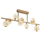 Kryształowa design lampa sufitowa złota, Viresh, 73,8W, 3000K LED