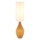 Tkanina rustykalna lampa stojąca biała, Nelleke, z przełącznik