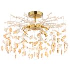 Szklana design lampa sufitowa bursztynowa, Derck