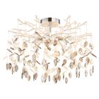 Szklana design lampa sufitowa chromowana, Derck