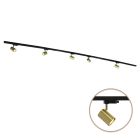 3M system oświetlenia szynowego 1 fazowa mosiężny + 5 reflektorów na szynę Elena