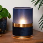 Niebieska lampa stołowa retro, Tusse, z przełącznik