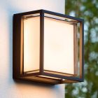 Czarna lampa zewnętrzna nowoczesna, Singa, 9,6W, 2700K LED, IP54