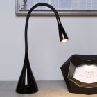 Czarna lampa biurkowa nowoczesna, Zozy, 3W, 3000K LED, z dotykowy ściemniacz