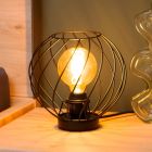 Czarna lampa stołowa klasyczna, Danza, z przełącznik