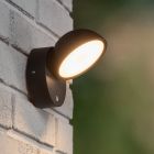 Czarny kinkiet zewnętrzny z czujnikiem zmierzchu nowoczesny, Finn, 12W, 3000K LED, IP54