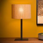 Rattanowa lampa stołowa brązowa, Magius, z przełącznik