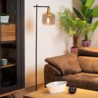 Szara lampa stojąca nowoczesna, Joanet, z przełącznik