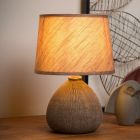 Ceramiczna lampa stołowa brązowa, Ramzi, z przełącznik