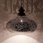 Filigranowa orientalna lampa wisząca srebrna, Zina