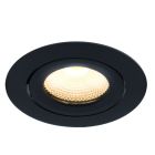 Czarna oprawa sufitowa wpuszczana aluminiowa, Wimke, 5W, 2700K LED, IP44