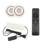 2 uchylne oprawy sufitowe wpuszczane na werandy Rona, IP44, z zestawem przyłączeniowym i pilotem, biały