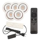 5 uchylne oprawy sufitowe wpuszczane na werandy Rona, IP44, z zestawem przyłączeniowym i pilotem, biały