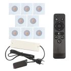 8 kwadratowe oprawy sufitowe wpuszczane białe na werandy Dico, IP65, z zestawem przyłączeniowym i pilotem