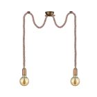 Rustykalna lampa wisząca bez abażur w kolorze brązu, Inca