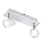 Biały kinkiet szklany, Laysha, 6W, 3000K LED, z przełącznik