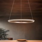 Brązowa lampa wisząca nowoczesna, Jiry, 48W, white switch LED, ściemniana w 3 krokach