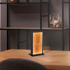 Drewniana lampa stołowa design, Tanneke, 10,5W, 3000K LED, ściemniana w 3 krokach