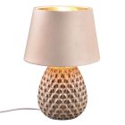 Ceramiczna lampa stołowa beżowa, Anderson, z przełącznik