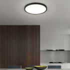 Czarny plafon sufitowy nowoczesny, Zayd, 30W, white switch LED, ściemniana w 3 krokach