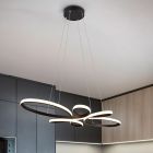 Czarna lampa wisząca nad stół do jadalni design, Vikash, 32W, 3000K LED, ściemniana w 3 krokach