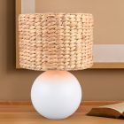 Brązowa lampa stołowa rustykalna, Minouk, z przełącznik