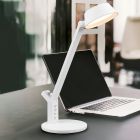 Biała lampa biurkowa nowoczesna, Lindi, 5W, regulowana ciepła do zimnej bieli LED, z dotykowy ściemniacz
