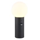 Antracytowa lampa podłogowa zewnętrzna z czujnikiem ruchu nowoczesna, Ouarda, IP44