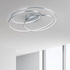 Niklowy plafon sufitowy nowoczesny, Sabra, 50W, 3000K LED
