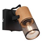 Czarny reflektor ścienny vintage, Jessica, z przełącznik