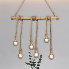 Drewniana lampa wisząca nad stół do jadalni brązowa, Joaquin