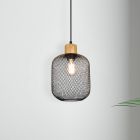 Czarna lampa wisząca nad stół do jadalni vintage, Cristel