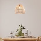 Rattanowa lampa wisząca brązowa, Symon