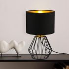 Czarna lampa stołowa nowoczesna, Kjell, z przełącznik