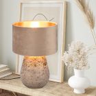 Szara lampa stołowa orientalna, Selim, z przełącznik