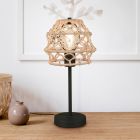 Brązowa lampa stołowa rustykalna, Liduina, z przełącznik