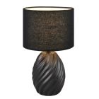 Czarna lampa stołowa retro, Roeland, z przełącznik