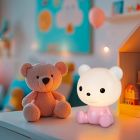 Różowa lampa stołowa dla dzieci plastikowa, Lumibear, 0,3W, RGB LED, z przełącznik