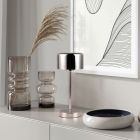 Chromowana lampa stołowa akumulatorowa nowoczesna, Dustin, 1W, 3000K LED, z dotykowy ściemniacz