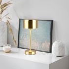 Mosiądz lampa stołowa akumulatorowa nowoczesna, Dustin, 1W, 3000K LED, z dotykowy ściemniacz