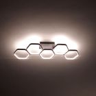 Antracytowy plafon sufitowy nowoczesny, Shaka, 24W, 3000K LED
