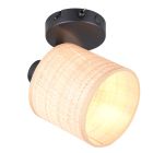 Kremowy kinkiet rustykalny, Peder, z przełącznik